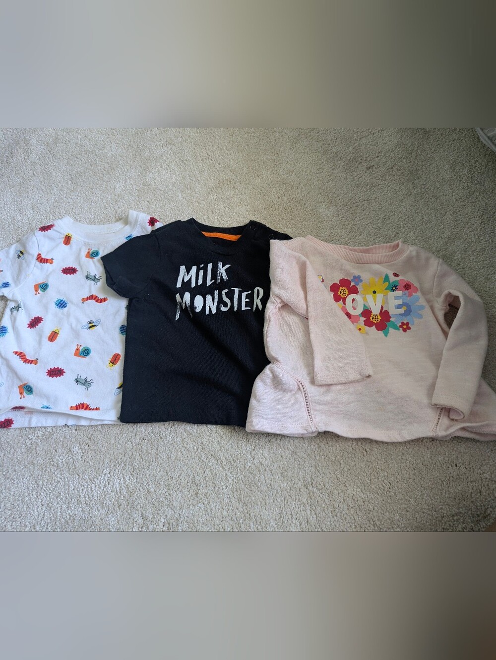 Set Of 3 Baby Tshirts - 3 To 6 Months